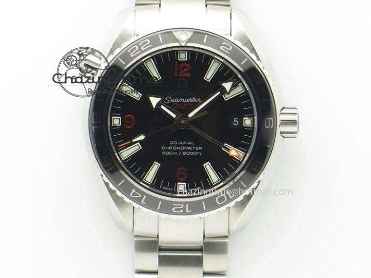 0129 Planet Ocean 39.5mm Black Ceramic Bezel SS VSF 1:1 Best Edition Black Dial on Black Gummy Strap A QuickDry 7889